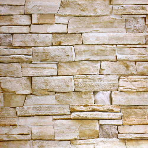 Faux Stone Peel And Stick Wallpaper Lt.grey / Sand Papel Aut