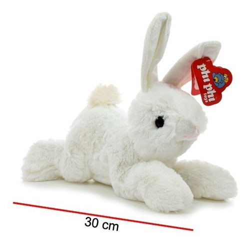 Imagen 2 de 5 de Peluche Conejo Echado 28cm Original Phi Phi Toys