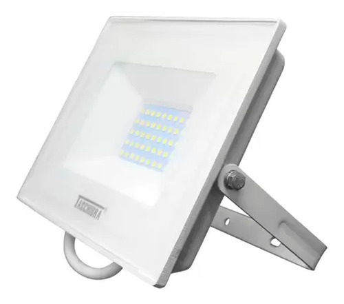 Refletor Holofote Led Tr Slim 50w Carcaça Branca Taschibra Carcaça Branco Luz Fria (6500K) 110V/220V