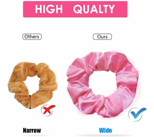 Imagen 4 de 6 de Ligas Para Cabello Scrunchies De Satén 46 Colores