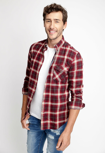 Camisa Hombre Checkered Colorado Fj Lila Fw 2023 Ferouch