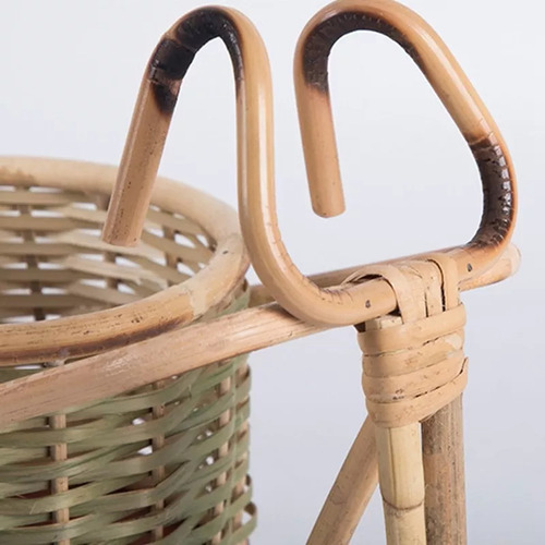 Cesta De Frutas De Palha Tecida, Organizador De Pão De Ratta