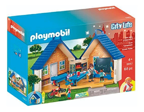 Playmobil Escuela Portatil Maestra Y Alumnos Niños 5662 C