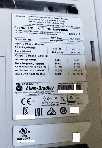 Inversor De Frequência Powerflex 753 20hp 380v Com Ihm