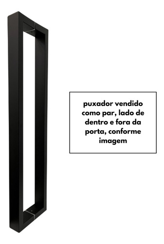 Barra Retangular Aço Inox 304 82cm 40x20 Preto 820x800mm