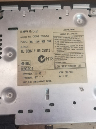 Reproductor De Cd Bmw 530i 2001. (Usado)