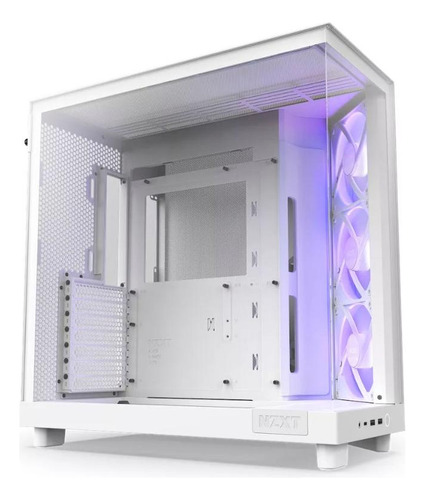 Gabinete Gamer Nzxt H6 Flow Rgb Mid Tower Compacto Branco