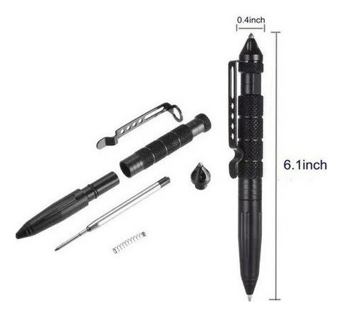 2x Lápiz Táctico Kubotan Defensa Personal Punta Metálica