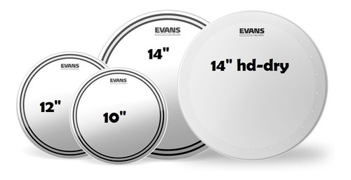 Kit De Peles Evans Ec2s 10/12/14 + Hd Dry Porosa 14''
