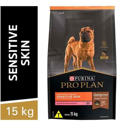 Ração Proplan Sensitive Skin Medio E Grande 15kg