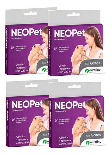 Neopet 4 Flea para gatos de hasta 8 kg, color oro fino inmediato
