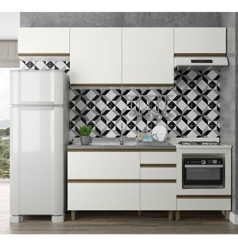 Cozinha Completa Modulada Vitória Moderna 5 Peças Em Mdf Off