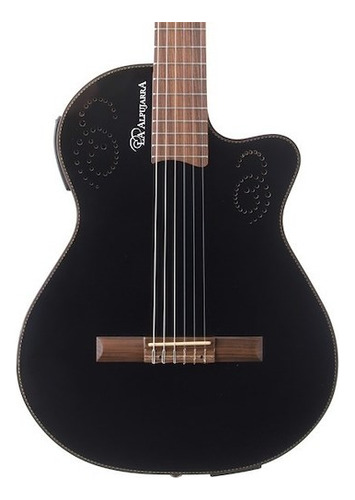Guitarra Electro Criolla La Alpujarra 300 Kecnm Negra Mate
