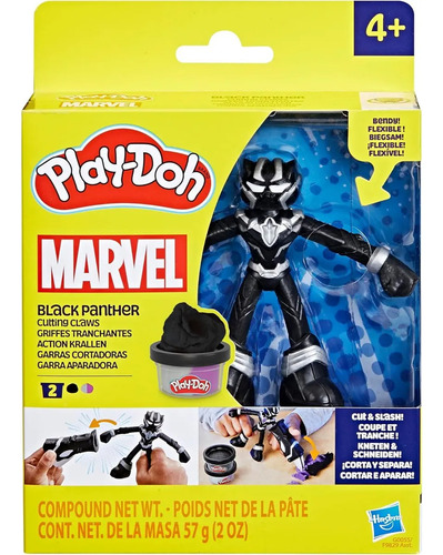 Play-doh Marvel Pantera Negra Figura Y Accesorios Color Negro