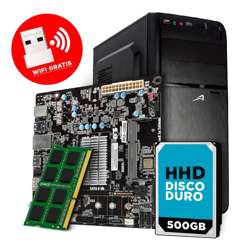 Imagen 1 de 10 de Computadora Pc Barata Cpu Intel Celeron/4gb Ram/500gb/wi-fi