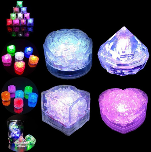 48cubos De Hielo Con Led Impermeable Con Parpadeo Multicolor