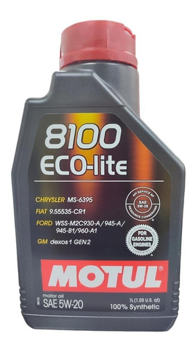 Aceite Full Sintetico 8100/ Eco Lite - Sae 5w20 - Motul