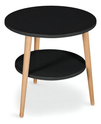 Lateral Nioni Estilo Escandinavo Madera Y Laca Negra Color Negro