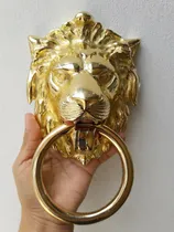Comprar Aldaba León Color Dorado Ideal Para Puertas Portones Muebles