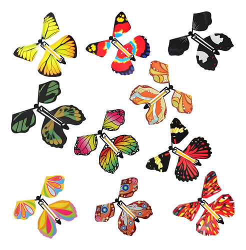 10 Piezas De Juguetes Giratorios Con Mariposas Voladoras Par