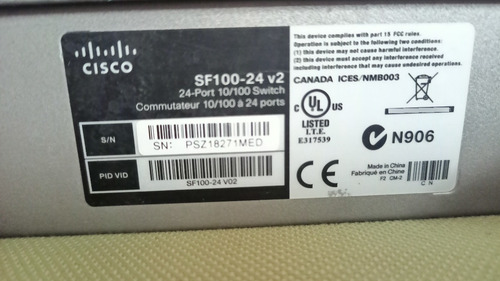 Kit De Router Y Switch Cisco 1921, Sf100-24, Patchpanel 3m (Usado)