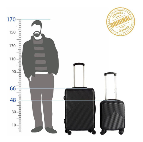 Imagen 3 de 8 de Set Kit 2 Maletas Viaje Nomad Abs Mediana Carry On 4 Ruedas