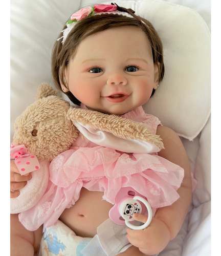 Bebê Reborn Olhos Abertos Corpo Silicone Macio Banho Doll
