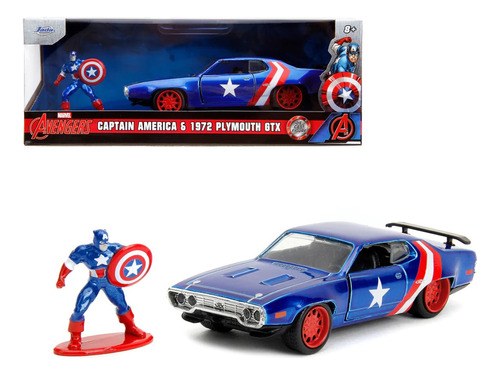 1972 Plymouth Gtx + Capitán América Marvel Avengers 1/32 