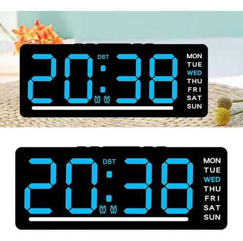 Reloj Digital Reloj Led Cinco Niveles De Brillo Número Azul