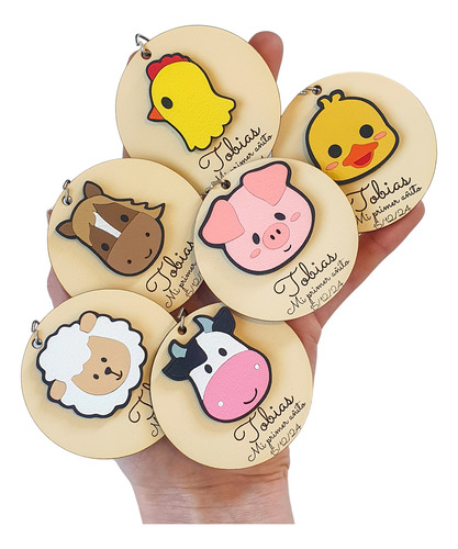 Souvenir Personalizado Iman Llavero Animales Granja X15