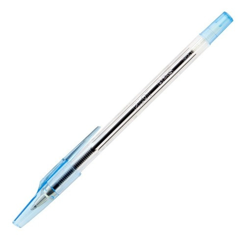 Bolígrafo Bps Glass 0.7, color azul piloto, exterior transparente