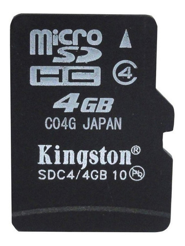 Cartão De Memória Microsdhc Kingston 4gb + 02 Adaptadores