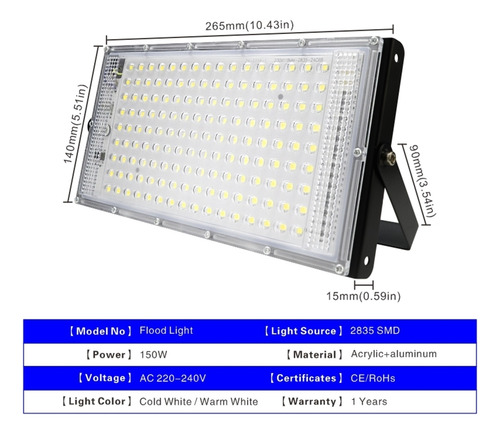 2 Unids/lote 150w Reflector Led For Jardín Al Aire Libre