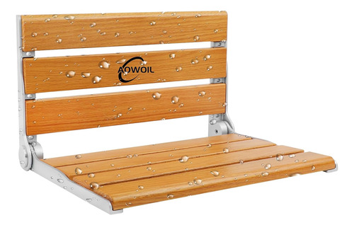 Asiento De Ducha Aowoil, For Wall, Hasta 200 Kg, Natural