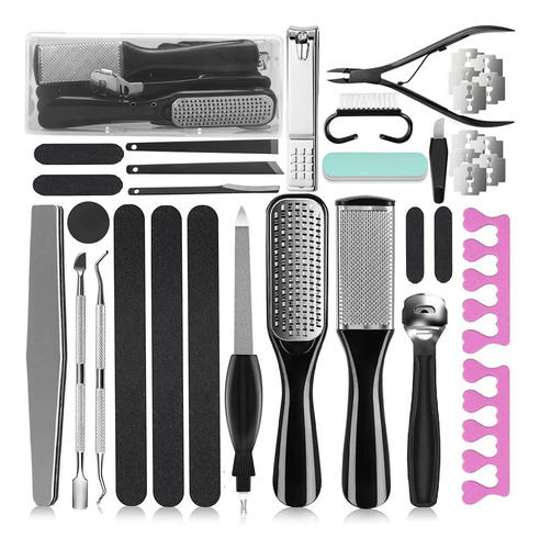 Kit De Pedicura Profesional, 36 En 1 De Acero Inoxidable Par