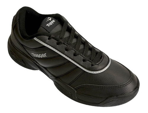 Zapatilla Hombre Topper Tie Break 3 Tenis Cuero Eco Negro