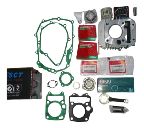 Kit Cilindro Motor Completo Biz 125 2017+biela+rol+junta+ret