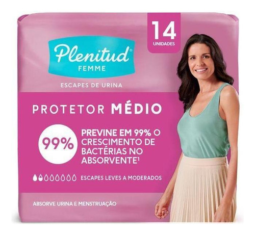 Kit C/ 6 Protetores Diarios Plenitud Femme Medio 14un