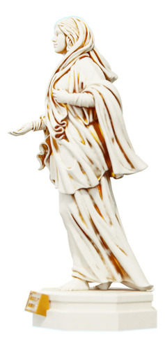 Estátua Religiosa Imagem Maria De Nazaré Cor Cor Mármore Dourado