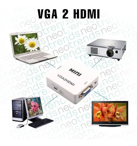 Conversor Vga A Hdmi Con Audio Video Full Hd