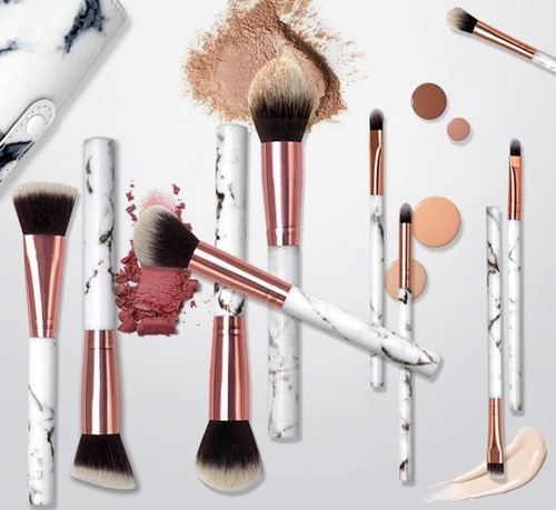 Imagen 5 de 5 de Set De 10 Brochas Pinceles Cepillos Pelo Ultrasuave + Tubo