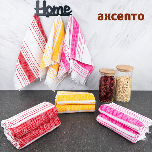 Servilletas De Tela Axcento 3 Pack Rectangulares 70x60 Cm Rojo