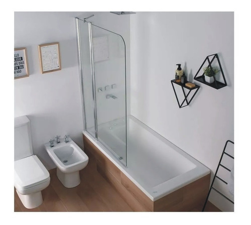 Mampara Baño Rebatible Ferrum Nm02a 100 X 140cm Transparente