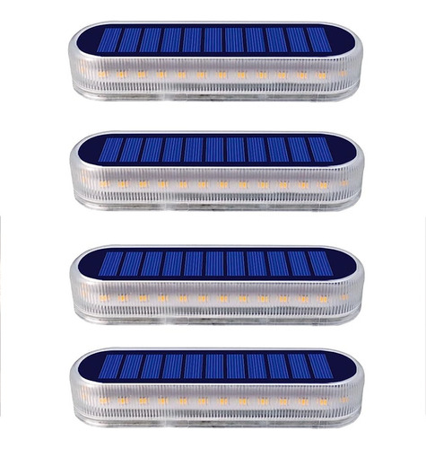 Luz Solar Led Para Deck Piso Impermeable Exterior Pack X4