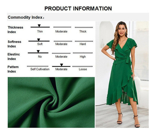 Vestidos De Mujer Con Cuello En V Profundo Y Dobladillo
