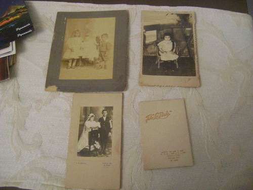 4 Antiguas Fotos En Sepia Sobre Carton Años 1890-1899 1902 Y