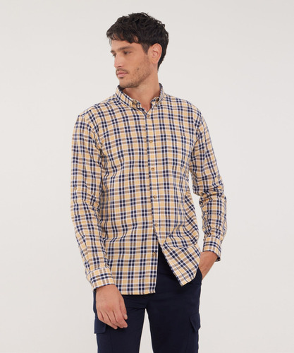 Camisa Hombre Patprimo M/l Amarillo Algodón 44012919-10130