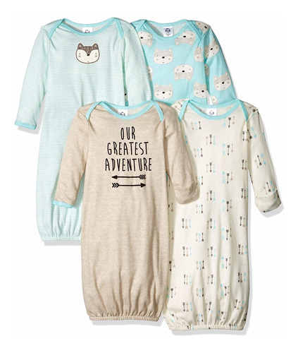 Gerber Unisex Baby Boy And Girls 4-pack Sleeper Gown