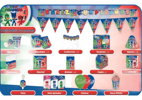 Kit De Fiesta Completo De Héroes En Pijamas Fiestas