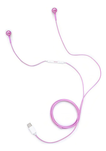 Fone De Ouvido Beijo Fini Intra-auricular Com Fio 1m Letron Cor Rosa